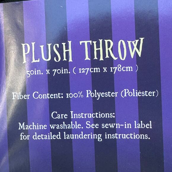 Netflix Wednesday Addams Throw Blanket 60 in. x 70 in. Purple Umbrella NWT - Picture 6 of 12